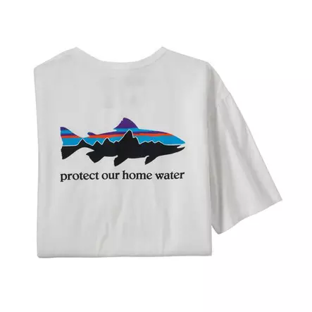 Patagonia M's Home Water Trout Organic T-Shirt White - T-Shirts - 194187788544 - 1