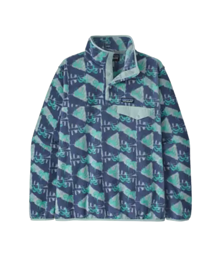 Patagonia W´s Lightweight Synchilla Snap T Pullover Jaguar Geo Blue Sage - Fleece Shirts - 198077631484 - 1