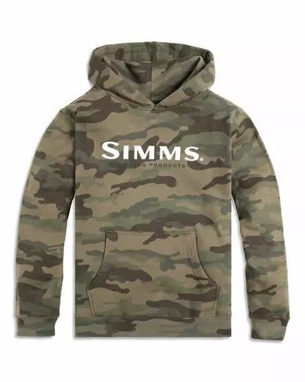 Simms Kid's Simms Logo Hoody Woodland Camo - Sweatshirts - 694264620144 - 1