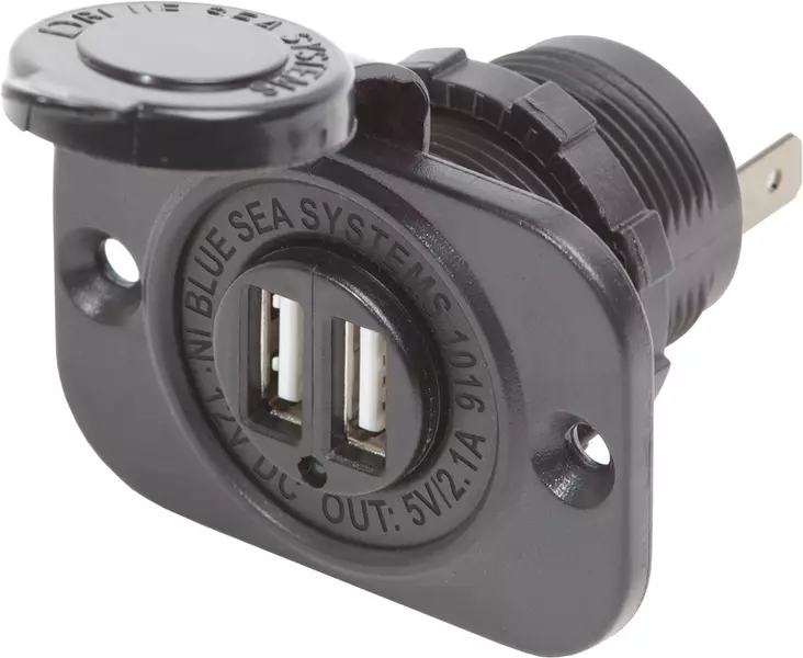 Blue Sea 2,1A Dual USB charger Black - Battery Accessories - 632085010164 - 1