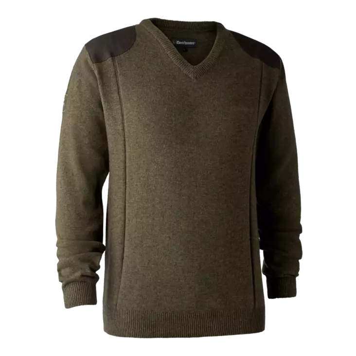 Deerhunter Harrington V-Neck Knit Cypress - Shirts - 5702827160084 - 1