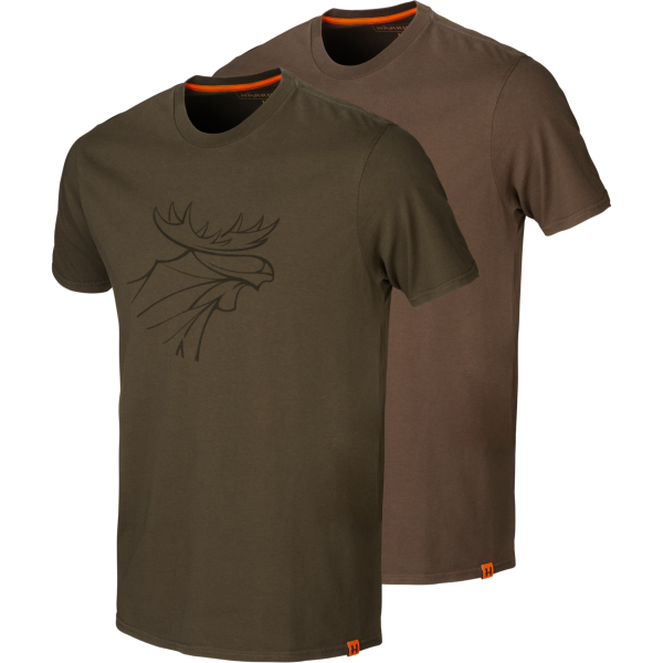 Härkila Graphic T-Shirt 2-Pack Green/Bro - Shirts - 16010495804 - 1