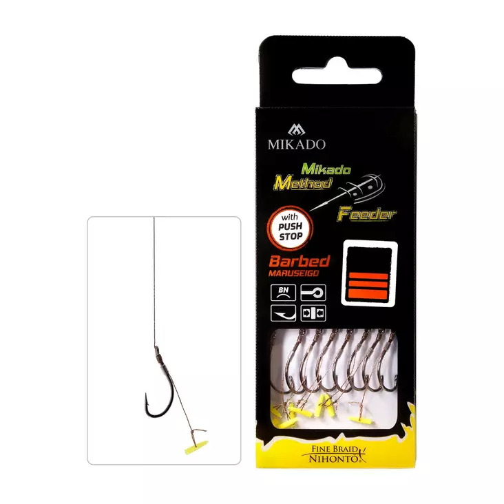 Mikado MF Rig HMFB211P Push Stop Braid Barbed - Ready Tied Hooks - 5900637721154 - 1