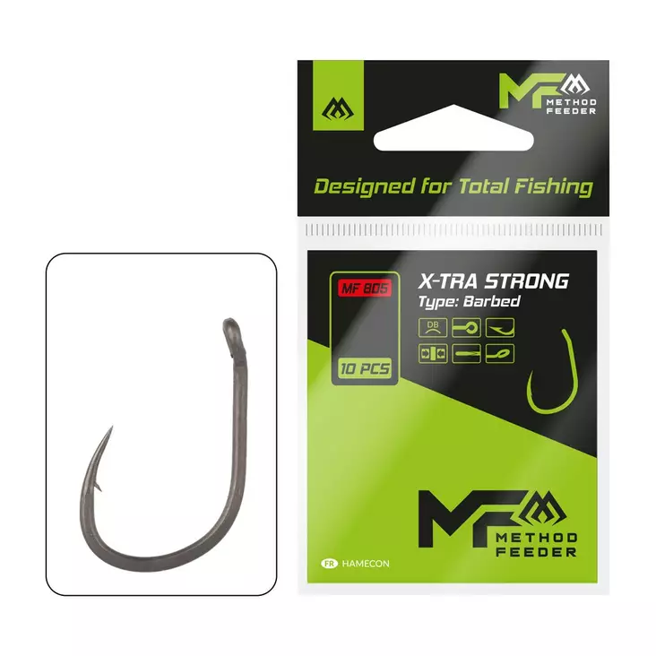 Mikado X-tra Strong Hook Barbed - Eyed & Spade End Hooks - 5900637161264 - 1
