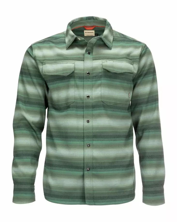 Simms Gallatin Flannel Shirt Moss Stripe - Shirts - 694264554074 - 1