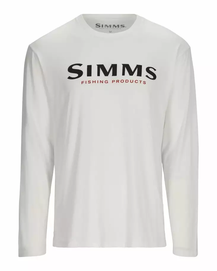 Simms Logo Shirt LS White - Men T-Shirts - 694264639894 - 1