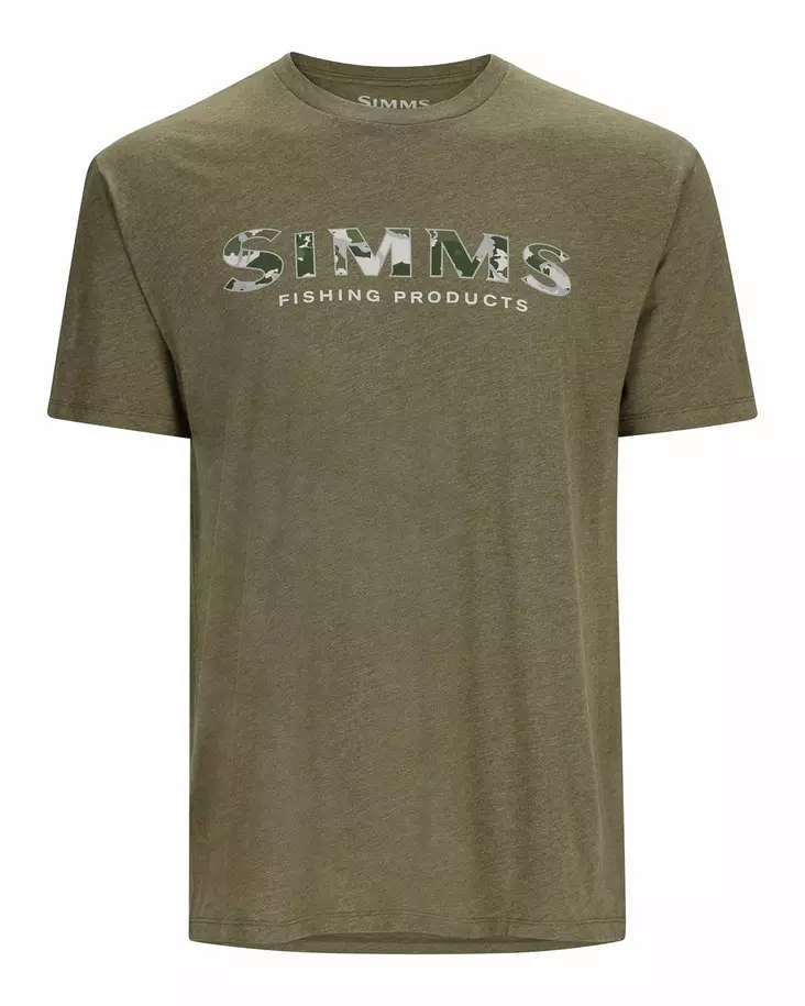 Simms Logo T-shirt RC Dark Clover/Military Heather - Men T-Shirts - 694264649114 - 1