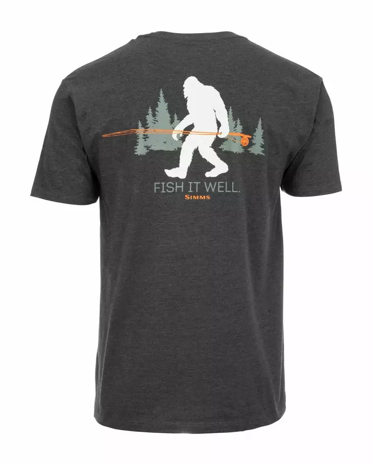 Simms Sasquatch T-Shirt Charcoal Heather - Men T-Shirts - 694264584194 - 1