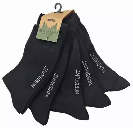 Nordhunt Bamboo 5-Pack Socks Black 40-46 - Hunter socks - 23445 - 1