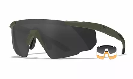 Wiley X Saber Advanced Grey & Clear & Light Rust OD Green - Shooting Glasses - 712316023535 - 1