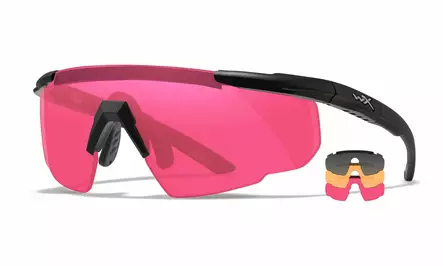 Wiley X Saber Advanced Grey & Light Rust & Vermillion - Matte Black - Shooting Glasses - 712316003155 - 1