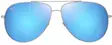 Maui Jim Hauoli XL - Shiny Silver Frame with Blue Hawaii Lens - Plastic Lenses - 603429080105 - 2