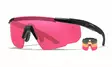 Wiley X Saber Advanced Grey & Light Rust & Vermillion - Matte Black - Shooting Glasses - 712316003155 - 1