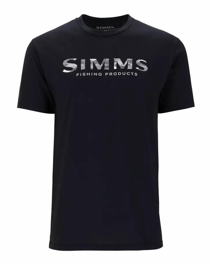 Simms Shroud Fill Logo T-Shirt Black - Men T-Shirts - 694264678565 - 2