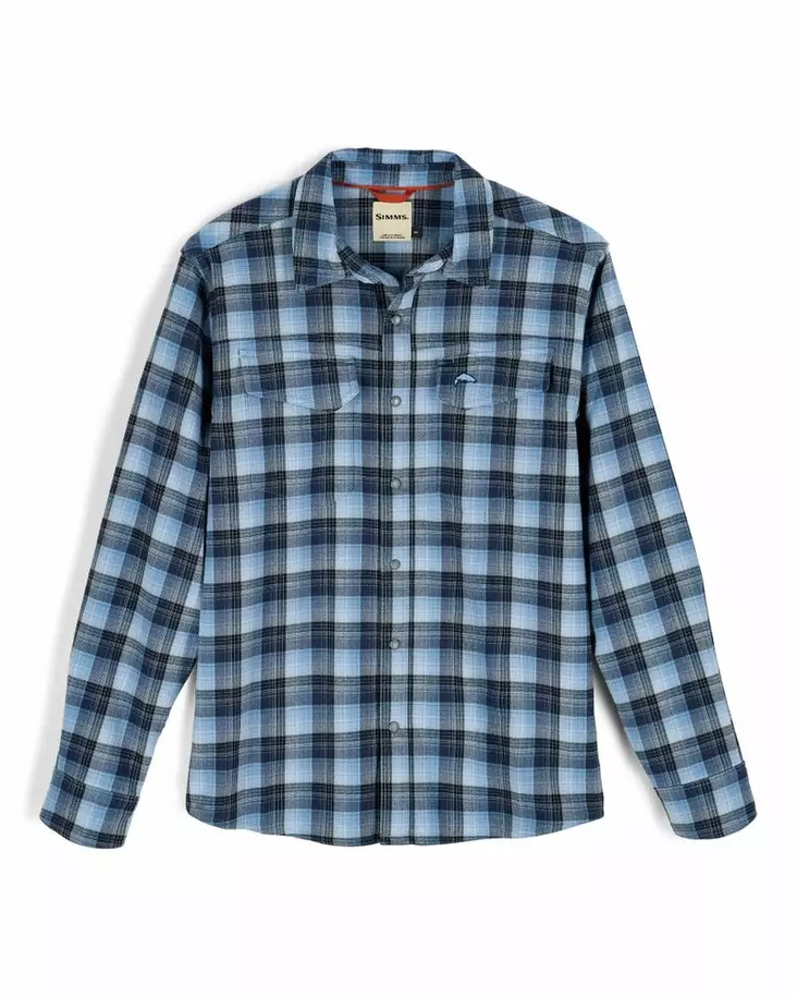 Simms Gallatin Flannel Shirt Kennebec Plaid: Steel Blue - Shirts - 694264694145 - 2
