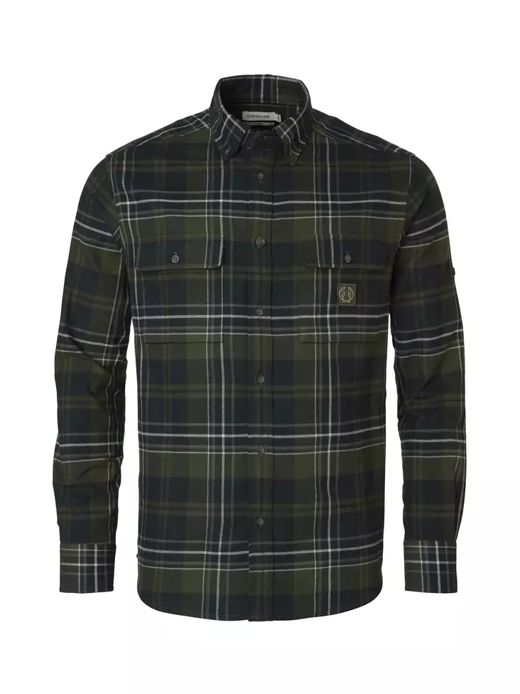 Chevalier Heron Flannel Shirt Men October Green Checked - Shirts - 808491167895 - 1
