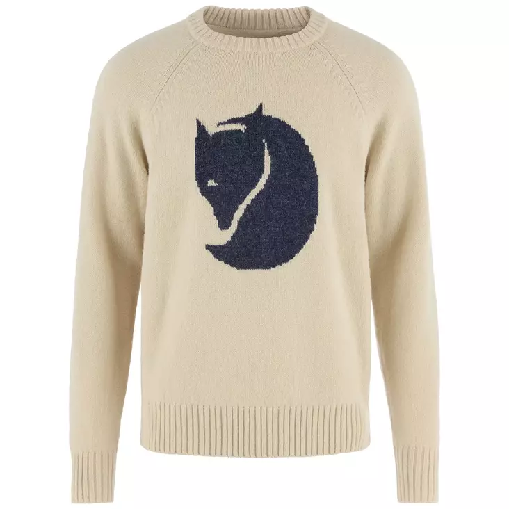 Fjällräven Logo Knit Sweater M Light Beige - Shirts - 7323451199585 - 1