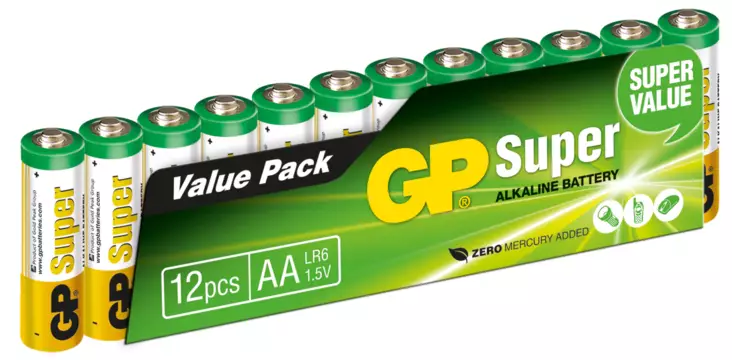 GP Super Alkaline AA 12kpl paristo - Batteries and powerbanks - 4891199217005 - 1