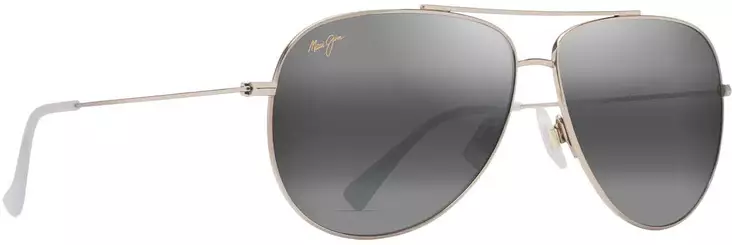 Maui Jim Hauoli XL - Shiny Light Gold Frame with Neutral Grey Lens - Plastic Lenses - 603429080075 - 1