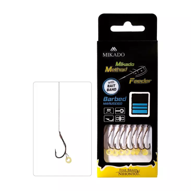 Mikado Method Feeder Rig HMFB211G Rubber Barbed #4 - Ready Tied Hooks - 5900637721895 - 1