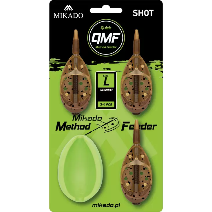 Mikado Method Feeder Shot Q.M.F. Set L 20+30+40g - Method Feeder Moulds - 5900637068235 - 1