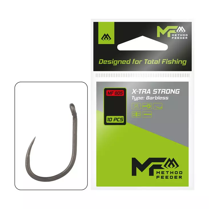 Mikado X-tra Strong Hook Barbless - Eyed & Spade End Hooks - 5900637115045 - 1