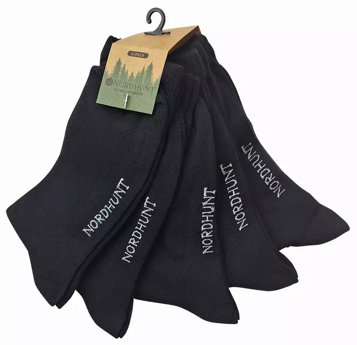 Nordhunt Bamboo 5-Pack Socks Black 40-46 - Hunter socks - 23445 - 1
