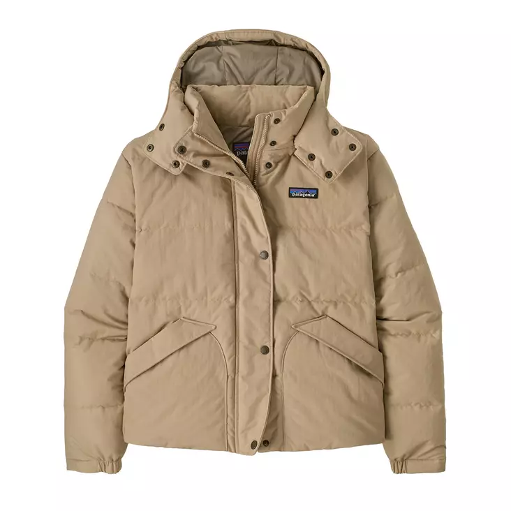 Patagonia Womens Downdrift Jacket Oar Tan w Seabird Grey - Down Jackets for Women - 198077475545 - 1