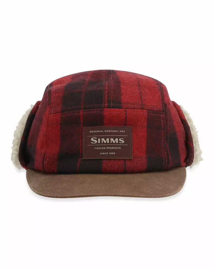 Simms Coldweather Cap Red Buffalo Plaid - Caps - 694264633205 - 1