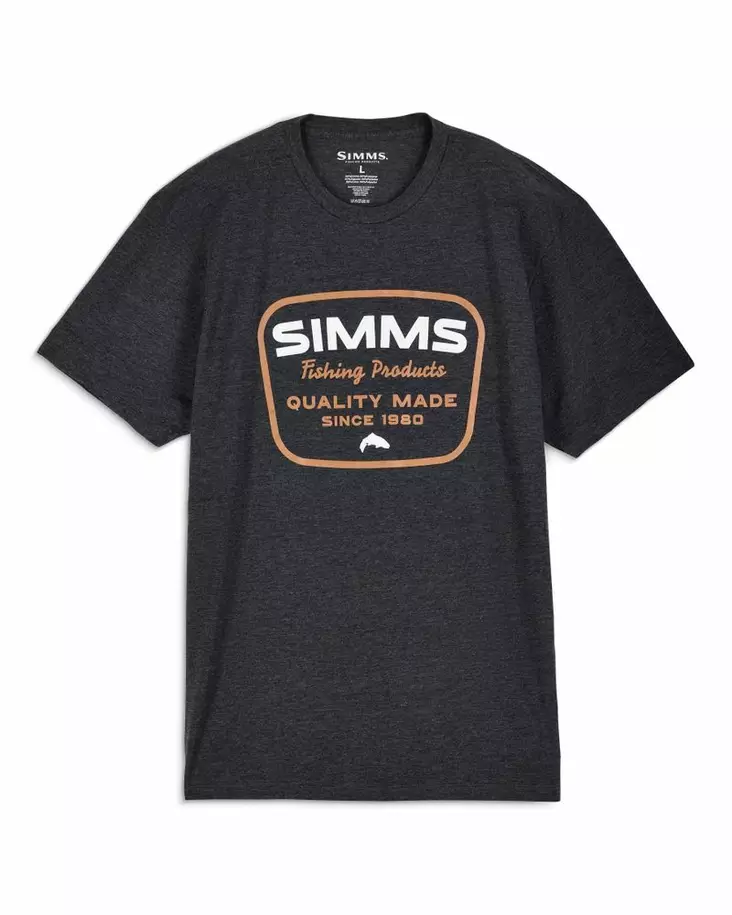 Simms Stamp Lock T-shirt Charcoal Heather - Men T-Shirts - 694264721285 - 1