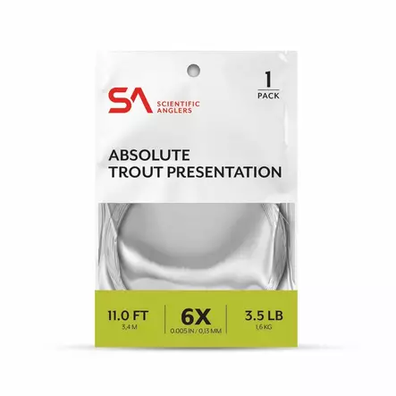 Scientific Anglers Absolute Trout Presentation Leader 11' - Nylon Leaders - 840309134026 - 2