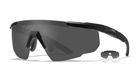 Wiley X Saber Advanced Grey & Clear - Matte Black - Shooting Glasses - 712316000116 - 1