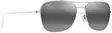 Maui Jim Naauao - Shiny Silver Frame with Neutral Grey Lens - Plastic Lenses - 603429080136 - 1