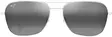 Maui Jim Naauao - Shiny Silver Frame with Neutral Grey Lens - Plastic Lenses - 603429080136 - 2