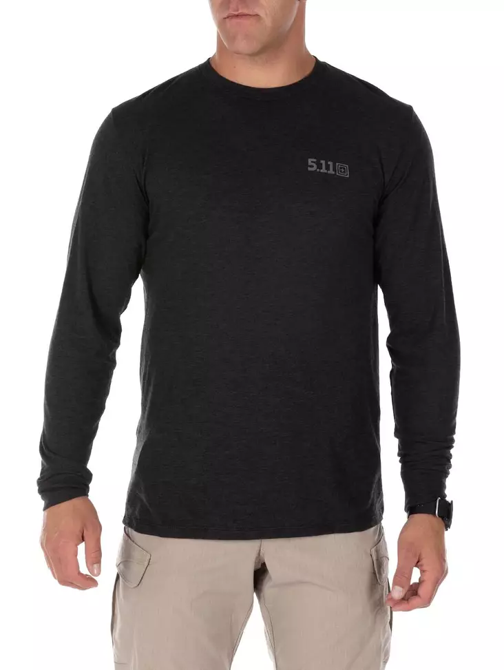 5.11 Triblend Legacy L/S Tee Black Htr - Tactical Shirts - 888579358346 - 1