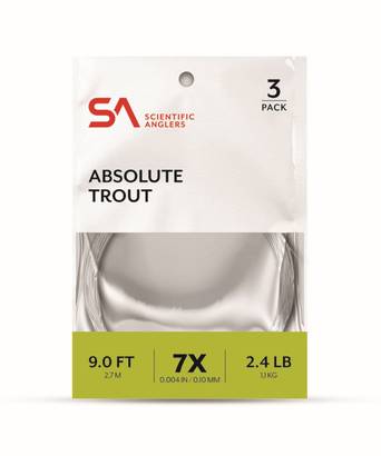 Scientific Anglers Absolute Trout Leader 9ft 3-pack - Nylon Leaders - 840309134316 - 1