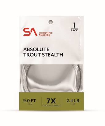 Scientific Anglers Absolute Trout Stealth Leader 9ft - Nylon Leaders - 840309134156 - 1