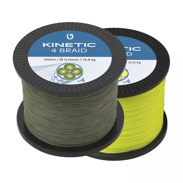 Kinetic 4-Braid Dusty Green 1200m - Saltwater Braids - 5707461489386 - 1