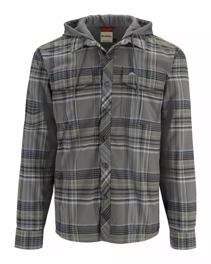 Simms Coldweather Hoody Gunmetal Neo Plaid - Shirts - 694264655276 - 1