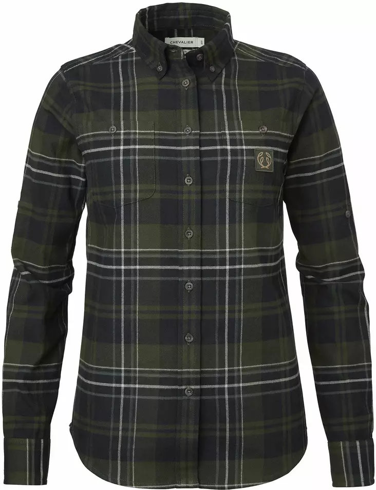 Chevalier Heron Flannel Shirt Women October Green Checked - Shirts - 808491167826 - 1