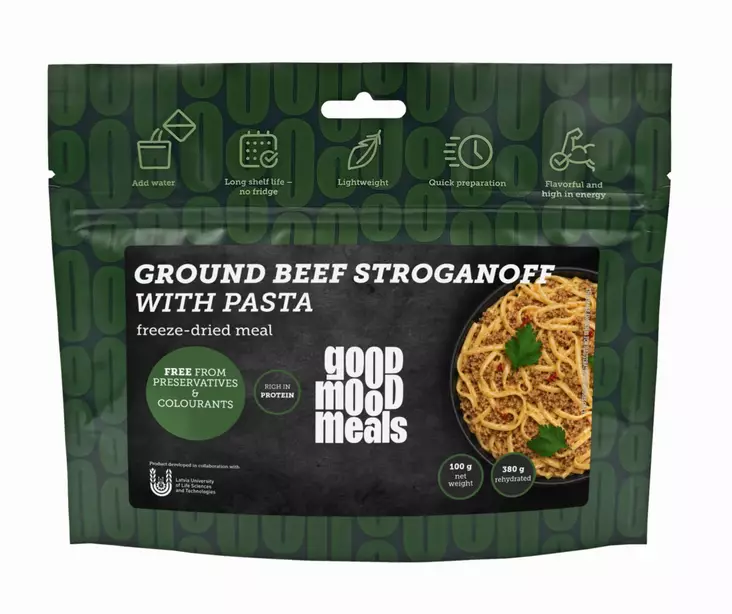 GoodMoodMeals Ground Beef Stroganoff with pasta - Outdoor Meals - 4750296003716 - 2