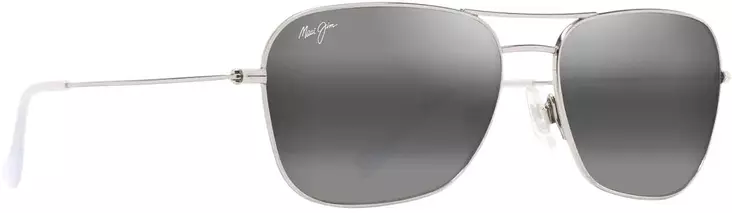Maui Jim Naauao - Shiny Silver Frame with Neutral Grey Lens - Plastic Lenses - 603429080136 - 1