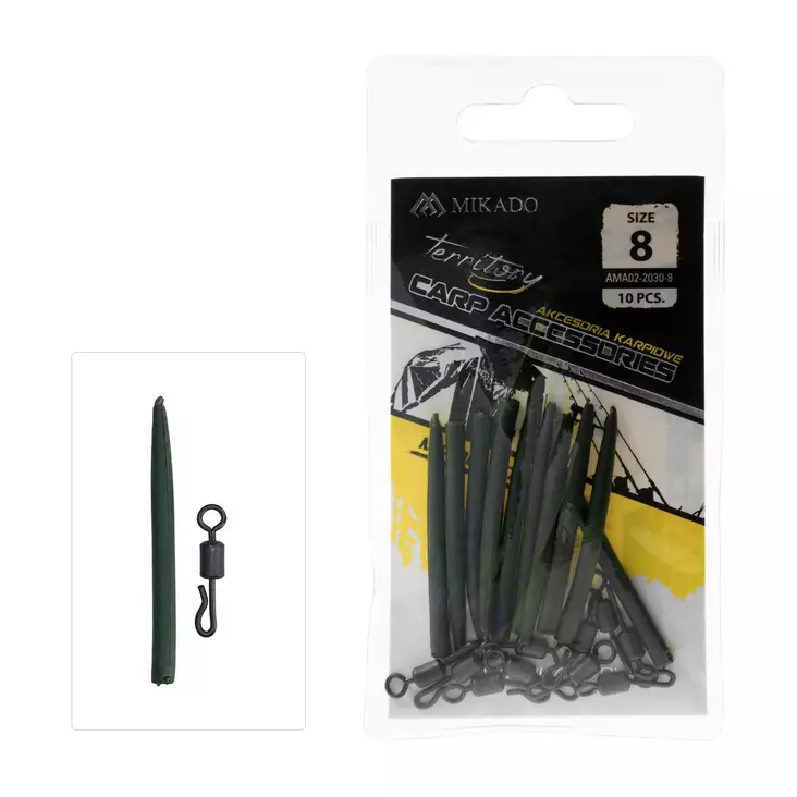 Mikado Quick Change Swivel with Anti-Tangle Rubber #8 - Swivels & Quick Change Links - 5900637153696 - 1