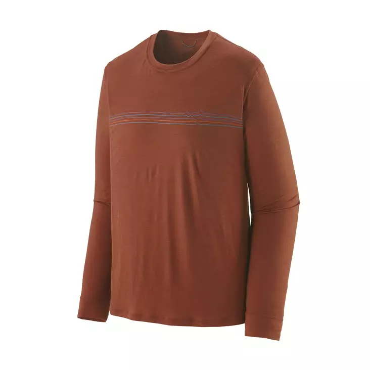 Patagonia Mens Long Sleeved Cap Cool Merino Shirt Sisu Brown - Shirts - 195699185876 - 1