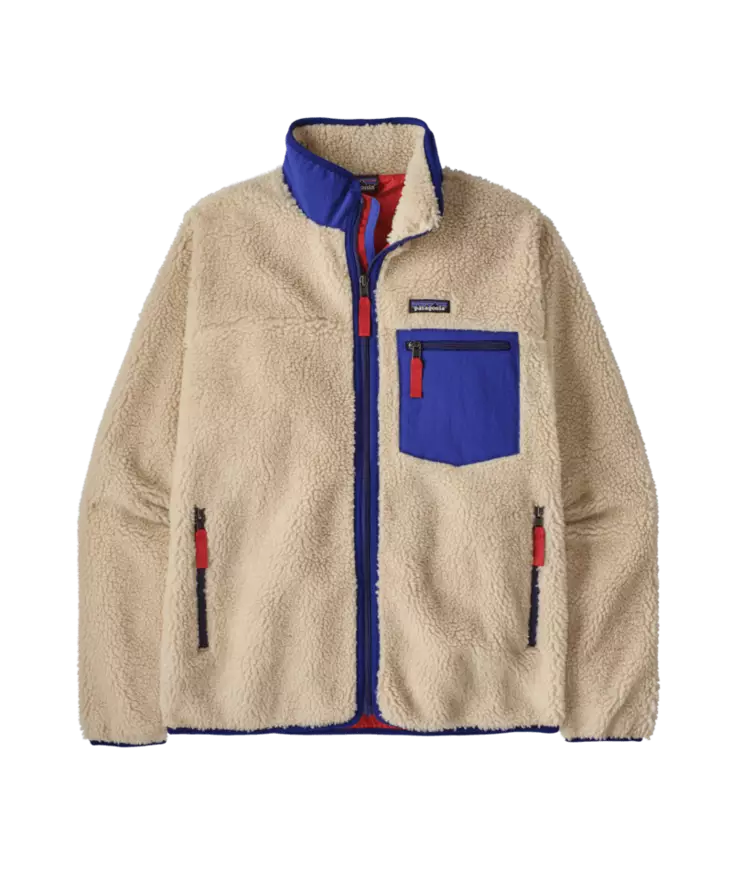 Patagonia M´s Classic Retro-X Jacket Dark Natural w/Cobalt Blue - Fleece Shirts - 199346037136 - 1