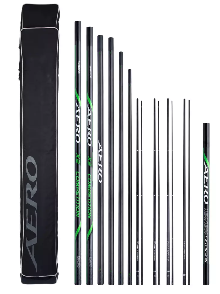 Shimano Aero X2 Pole Pack 13,00m 8pc + Kits + Extension - Rods - 8717009876766 - 1
