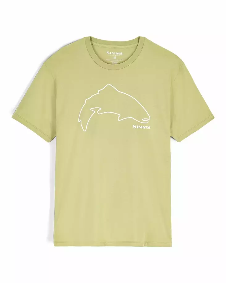 Simms Trout Outline T-Shirt Tent Green - Men T-Shirts - 694264694466 - 1