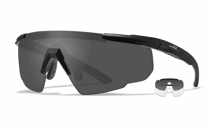 Wiley X Saber Advanced Grey & Clear - Matte Black - Shooting Glasses - 712316000116 - 1