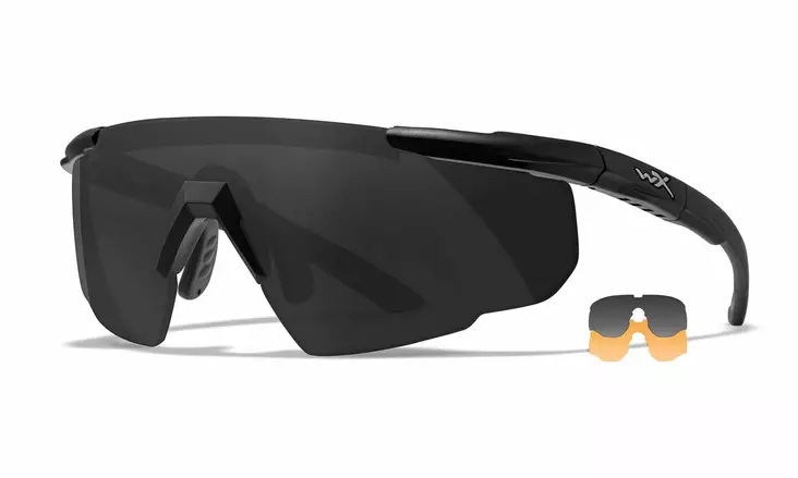 Wiley X Saber Advanced Grey & Light Rust - Matte Black - Shooting Glasses - 712316003056 - 1