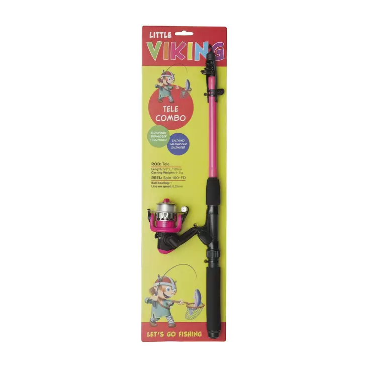 Kinetic Little Viking Tele 5'6'' Combo Fuchsia - Children's Pole Sets - 5707461313377 - 1